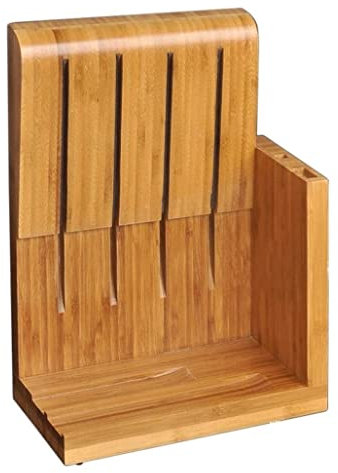 Knife Block Without Knives Bamboo Magnetic Knife Holder Kitchen Knife Seat Solid Knife Holder Clean and Orderly Tool Storage Kitchen Organizer