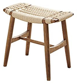 Ende der Bettbank Massivholz-Bettende-Hocker Home Living Room Rattan geflochtener Schuhhocker Homestay Bank Geflochtenes Seil Niedriger Hocker Ankleidehocker Make-up-Hocker Aufbewahrungsbank für Schla
