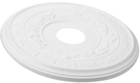 PRETYZOOM Médaillon de Plafond PU 41Cm Disque Décoratif Sculpté pour Éclairage Luminaire Ventilateur de Plafond Usage Domestique Bureau Entreprise