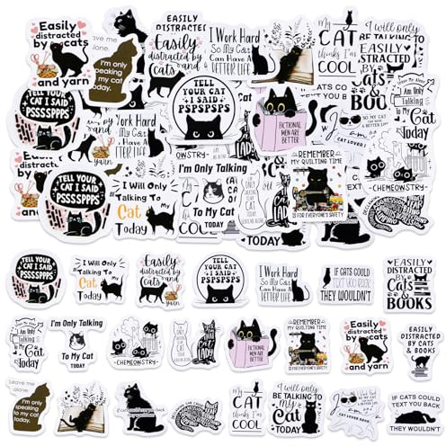 46 Stück niedliche Katzen-Aufkleber, Cartoon-Katzen-Scrapbook-Aufkleber, Kawaii-Aufkleber, Scrapbook-Journaling-Aufkleber, für Laptops, Geschenke für Erwachsene