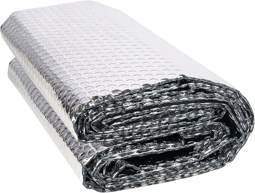 Storystore Aluminisierte Isolierfolie 150 cm x 2.5 m, 3mm Dicke Isolierung Dämmfolie Doppelseitige Alu-Luftpolsterfolie Heizkörper Reflexionsfolie für Fahrzeuge, Dächer, Fenster, Rohre usw
