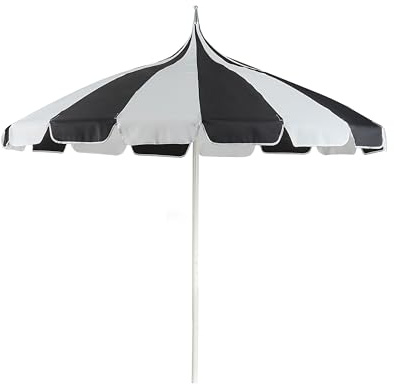 Beliani Sonnenschirm ⌀ 245 cm rund mit weißer Aluminium Stange Minoa