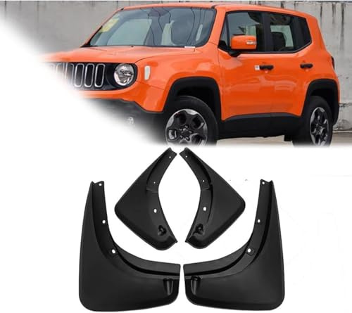 zjxmnb 4 Pezzi Paraspruzzi Auto per Jeep Renegade 2015 – 2021, Anteriore Posteriore Parafango Paraschizzi Fender Pneumatico Accessori Protezione