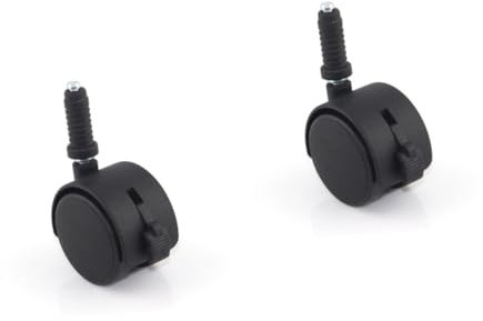 SOESFOUFU Juego de 4 Ruedas Resistentes de 2 Pulgadas para Silla de Oficina Color Negro con Freno Diámetro del Vástago de 7 Mm Y Longitud de Vástago de 38 Mm.