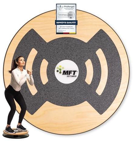 MFT Challenge Disc Classic Balance Board (made in Austria) stabil aus Holz mit rutschfestem Belag, Gleichgewichtstrainer zur Stärkung der Muskulatur, Koordination, Training, Prävention für jedes Alter