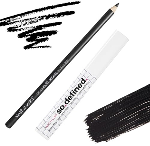 Wet n Wild, So Defined Volumizing & Defining Mascara mit dem Color Icon Kohl Eyeliner Pencil, Hochpigmentiert, 2-teiliges Set für den Augenaufschlag