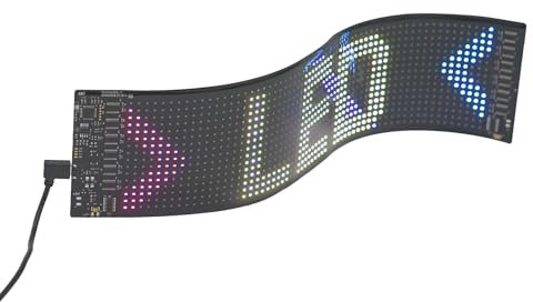 LED Laufschrift Programmierbar Namensschild Flexible Leuchtschild Dislplay APP Gesteuert USB Betriebene für Auto, Shop, Bar, Graffiti Werbeschild Led Anzeigetafel (37.4x9.2cm)