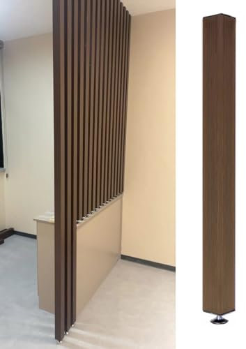 Sichtschutz-Trennwand aus Aluminium-Lamellen, Walnussholz-Finish, Raumteiler, vom Boden bis zur Decke, 60 cm hoch, ideal für Wohnzimmer, Schlafzimmer, Tür, Restaurant, Büro, 1 Packung (130 cm)