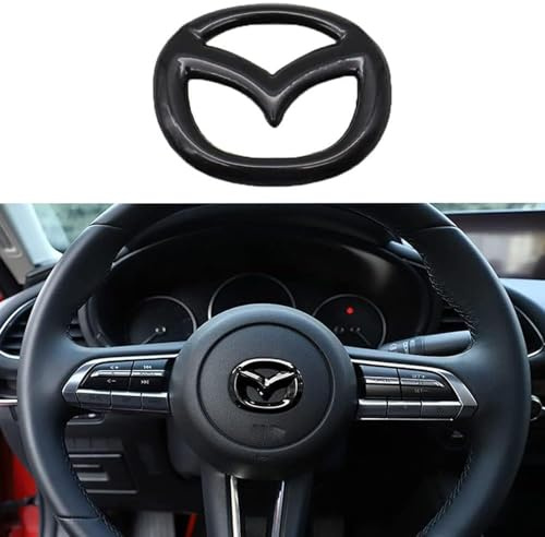 Auto Abzeichen Logo Aufkleber für Mazda 2 3 5 6 CX-3 CX-30 CX-5 CX-50 CX-60 CX-7 CX-8 CX-9, Auto-Emblem Logo Aufkleber für Lenkrad Zubehör/Motorhaube Vorne und Hinten Kühlergrill Front Motorhaube