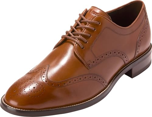 Cole Haan Men's Lenox Hill Wingtip Oxfords, British Tan/Black/Dark Natural, 11-M US