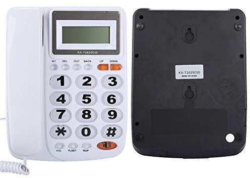 Telefono Fisso con Filo Desktop con ID Chiamante Visualizza Altoparlante per Telefono a Cavo Rosso SP (WHITE)