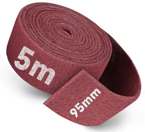 PMIQSA Rotolo Spugna Abrasiva 5m x 95 mm, Grana 600 Panno Tessuto Abrasivo | per legno Metallo Acciaio Inox e Molto Altro Ancora Levigatura e lucidatura