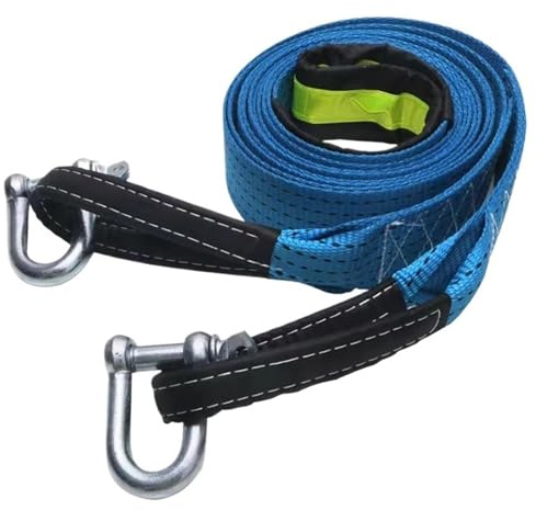 Corde de remorquage de Voiture 8 tonnes, câble avec Crochets en U, Manille 3/5 m, Nylon Haute résistance avec lumière réfléchissante for Voiture, Camion, remorque, SUV(3m 8T)