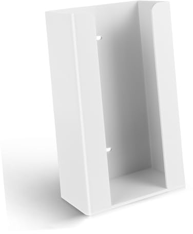 Garneck Disposable Gloves Storage Box and Organizer, Wall-mounted Acrylic Glove Box Holder, White Medical Grade Storage Case for Clinic and Lab Use