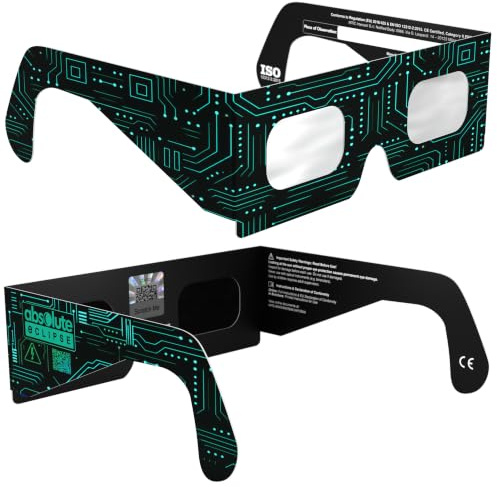 Sonnenfinsternisbrille ISO 12312-2 & CE-zertifiziert – sichere Sonnenbeobachtung für direkte Sonne & Sonnenfinsternis August 2026 | Papierrahmen aus Karton, hergestellt in der EU | Für Kinder