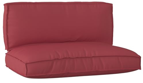 ZQQLVOO 2-teiliges Palettenkissen-Set Weinrot Oxford-Stoff Palettenkissen Set für Wohnzimmer und Garten, abnehmbare Bezüge, Bequeme Füllung.
