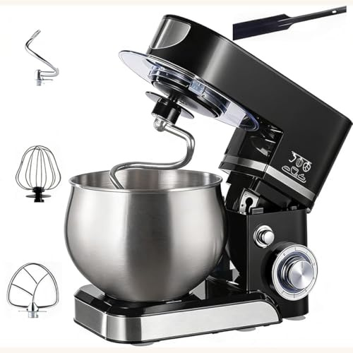 Robot da cucina da 1000 W, frusta elettrica da 5 litri con 6 velocità e, la macchina per impastare include ciotola in acciaio inossidabile, gancio per impastare, sbattitore, paraspruzzi