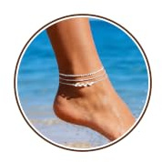 Chihayafuji Fußkettchen für Damen Silber 925 Layered Fussketten für Frauen Silber Gold Wasserfest Verstellbares Exquisit Zirkonia Doppelte Stapelbar Fussketten Sommer Strand Schmuck Geschenk Mädchen