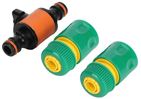 Cocoarm Conectores Rápidos de Jardín, Kit de Reparación de Conectores de Manguera ABS, Juego de 3 Piezas con Válvula de Bola de Encendido y Apagado, Adaptador de Manguera Roscado Resistente a Fugas