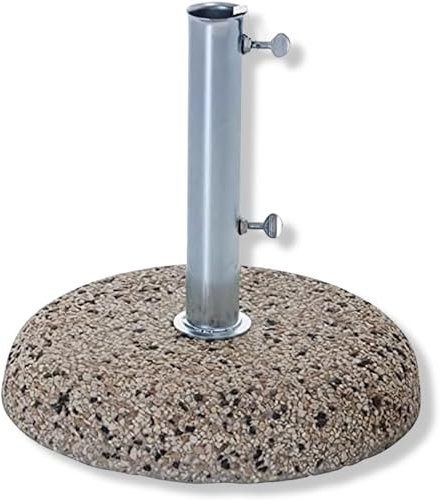 Tomaino - Base per Ombrellone in Cemento con Fusto in Ferro - Porta Ombrelloni da Esterno con Palo Centrale Resistente Anti Ribaltamento - Base Ombrellone da Giardino 50kg