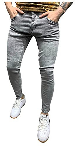 LUNULE Herren Jeanshose Skinny Fit Modell Jeans-Hose Lange Stretch Cargo Jeans Für Männer Sport Jogger Sporthose Casual Jeans Herren Slim Tapered Freizeithose