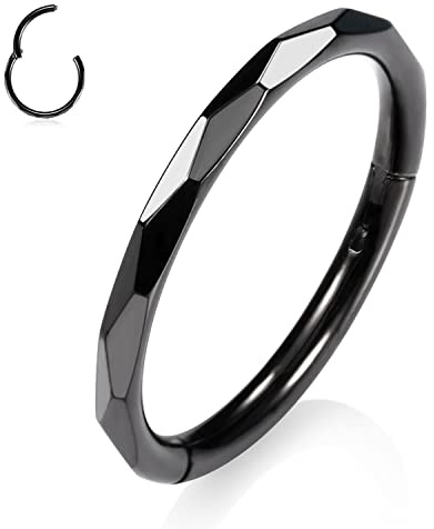 AROWRO 316L Chirurgenstahl Klappnasenringe Hoop 20G 18G 16G Nahtlose Piercingringe für Nase Septum Knorpel Helix Tragus Conch Rook Daith Lobe Durchmesser 6mm bis 10mm 1Stk
