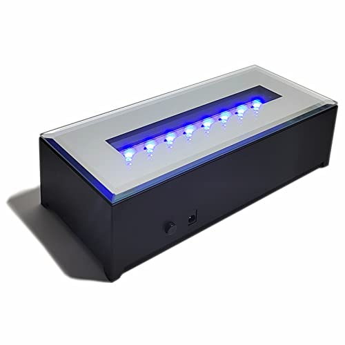 FIEIFI 16 LED Light Display Stand Base for 3D Crystal Glass Art,Room Decoration and Holiday Casual Atmosphere Ornament Lamp- 6 Inch Rectangular Illuminated Holder Colorful Lights (black)