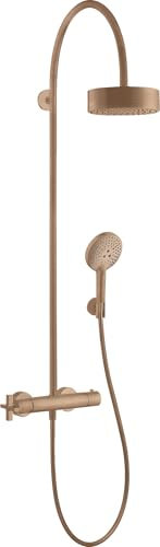 hansgrohe Axor Starck ShowerSolutions Showerpipe mit Thermostat und Kopfbrause 180 1jet, Farbe: Brushed Red Gold