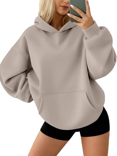AUTOMET Hoodies for Women Oversized Sweatshirts Fall Fashion Outfits 2025 Pullover Fleece Casual Sweaters Winter Y2k Clothes CoffeeGrey S