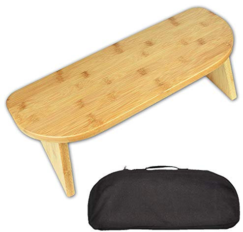 Tragbare Meditationsbank, klappbarer Kniestuhl, Meditationssitz, Meditationshocker, Yogahocker aus Bambus mit Reisetasche