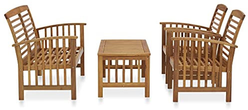 KTHLBRH 4-TLG. Garten-Lounge-Set Massivholz Akazie Terrassenmöbel-Sets Outdoor-Möbel-Sets Gartenmöbel-Sets für Gärten, Terrassen und Balkone
