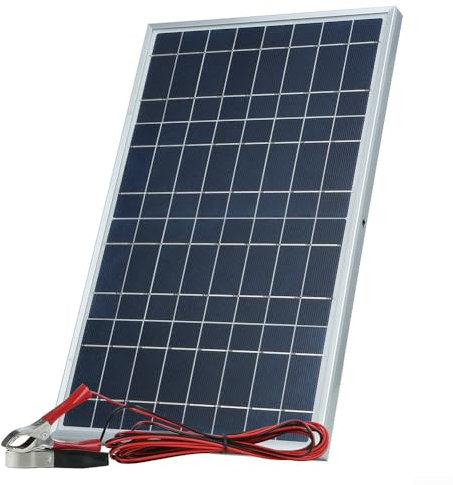 15 W Solarmodul-Set, wasserdichtes Solarpanel, Erhaltungsladegerät, monokristalliner Batterie-Wartungsgerät mit Stützen und Krokodilklemme für Autos, Wohnwagen, Boote