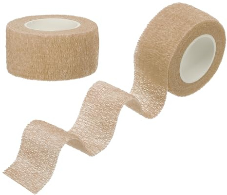 PATIKIL Ruban Adhésif de Sport, Lot de 2 Rouleaux de 4,5 Mètres x 2,5 cm, Bande Élastique Respirante Prévenant les Frottements des Doigts pour le Golf, le Volleyball, Couleur Chair