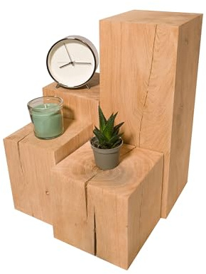 Holzblock Eiche 40x40x..cm, Massiver Eichenblock, Holzklotz Holzdeko, Sitzhocker, Eichenwürfel, Beistelltisch, Hocker (40x40x10cm)