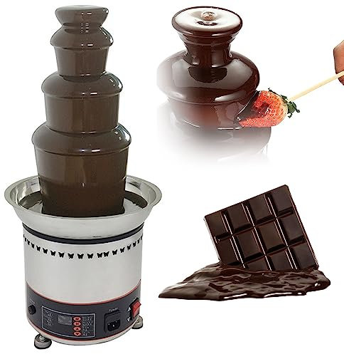 LZDOYY Fuente de Fondue de Chocolate eléctrica, Calentador de máquina de inmersión Caliente de Chocolate, Torre de Fuente de Chocolate de fusión de 4/5/6/7 Niveles para Fiesta, Boda,4floors