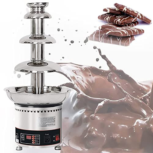 SmPinnaA Fuente De Chocolate Fuente De Chocolate Comercial Máquina De Fuente De Chocolate Fondue De Fuente De Chocolate De Acero Inoxidable para Pastelería, Hotel, Casa, Restaurante, Banque,4Tier