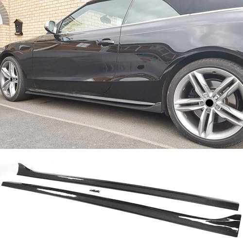 ZHAOYIJIE Auto Seitenschweller für Audi A5/A5 Sline/S5 Coupe Convertible 2Door 2008-2016, Kohlefaser Seitenschweller, Auto Seitenrock, Seitenschwellerverlängerung Splitter, Auto Zubehör