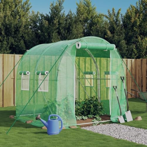 Xichuzi Gewächshaus mit Stahlrahmen Grün 4 m² 2x2x2 m, Frühbeet, Tomatenhaus, Treibhaus, Greenhouse, Garten Zubehör