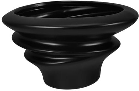 Abaodam Vaso per Piante in Ceramica Nero Grande, Forma Curva, 1 Pezzo