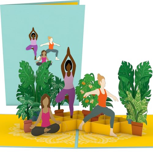 Lovepop® 3D Pop-Up Karte Yoga Posen Grußkarte für Yoga, Pilates, Achtsamkeit | inkl. Notizkarte & Premium-Umschlag