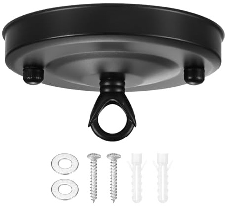 M METERXITY Light Canopy Kit 4.3in Ceiling Light Cover Plate Black | for Chandelier Fixture, Ceiling Hooks Cover Plate