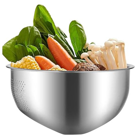 y Colador de Arroz - Cuenco para Lavar Arroz de Acero Inoxidable | Coladores Para Cocina Hogar Jardín Restaurante Acampada Preparación Comidas