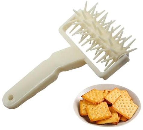 Rodillo de masa de repostería, acoplador de pizza con pinchos, herramienta ergonómica compacta para hornear, mango suave con rodamiento consistente para gofres, panqueques, pasteles, pasteles, pizza