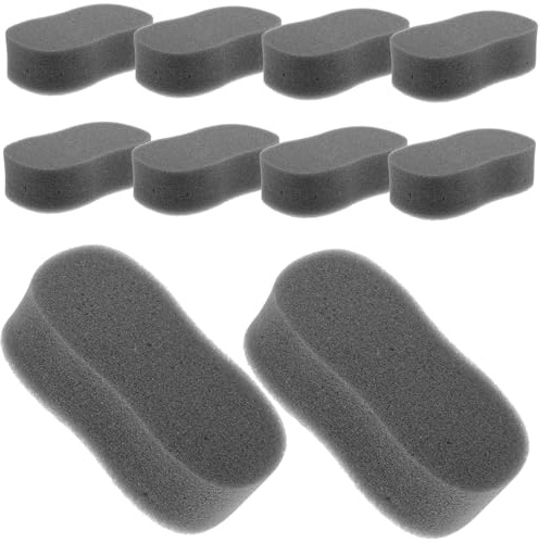 FIXOSHEE Lot De 10 Éponges à Dépoussiérer Pour Coupe De Cheveux Taille Moyenne, Matériau Mousse Noire Douce, Brosse Coiffure Professionnelle Pour Salon Et Usage Personnel