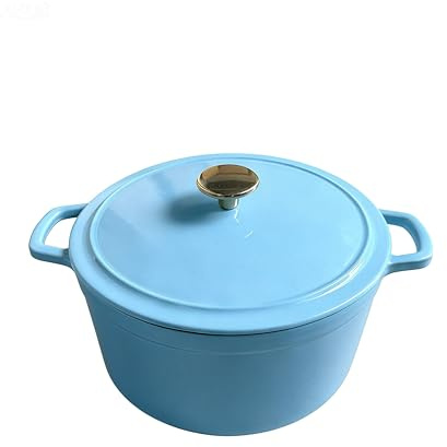 CAROTE 5QT Enameled Cast Iron Dutch Oven Pot with Lid, Heavy-Duty Dutch Ovens for Sourdough Bread Baking, Braising, Roasting, Dual Handles, Healthy & Non-Toxic, All Stovetop Compatible, Oven Safe up to 500° F, Macaron Blue