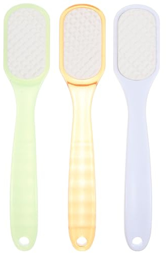 COLLBATH 3 Stück Handlicher Fußpflege Doppelseitiger Keramik feile zur Hornhautentfernung und Sanften Exfoliation Ergonomisch Geformt für Professionelle Pediküre zu Hause Zufällige Farbe