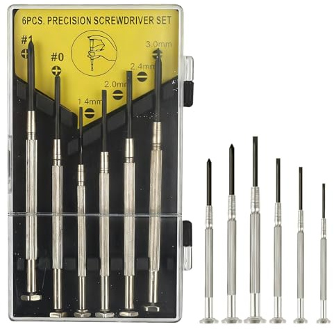 6 Pcs Mini Screwdriver Set,Precision Repair Tool Kit with 6 Different Size Screwdrivers,Professional Small Screwdriver Set,Glasses Screwdrivers,for Eyeglass Repair,Watches, Jewelry