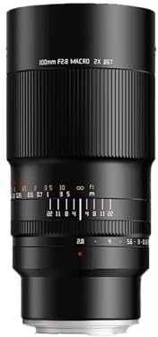 Lens， Compatible for Sony E-Mount 100mm F2.8 2X Macro Manual Focus Lens for Insect Photography XF GFX RF EF Z F L Mount Z6 XT100(EF)