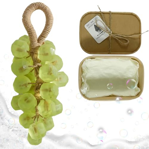 Grape Soap Grape Soap on a Rope Decorative Natural Aroma Handmade for Men and Women, Hand & Body & Face