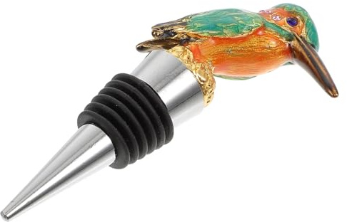 MOKKHNB Weinflaschenstopper aus Metall mit Keramik Vogel Luftdichter Weinverschluss für Rotwein und Cocktailflaschen Kreativer Flaschenverschluss für Besondere Anlässe